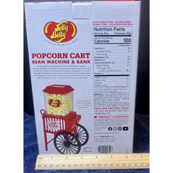 Jelly Belly Popcorn Cart Bean Machine & Bank Novelty Candy Dispenser & Coin Ban - Picture 4 of 5
